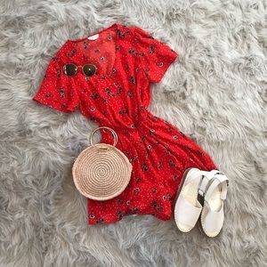 Red Floral Romper